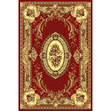 Covor clasic Gold 042/22, polipropilena BCF, rosu/bej, 140 x 200 cm ieftin