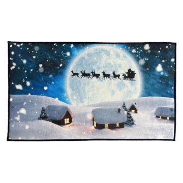 Covor Craciun 011, luna/sanie, poliester, multicolor, 60 x 90 cm ieftin