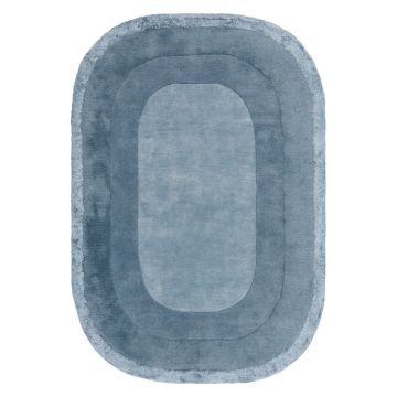 Covor albastru handmade din amestesc de lână 160x230 cm Halo – Asiatic Carpets ieftin
