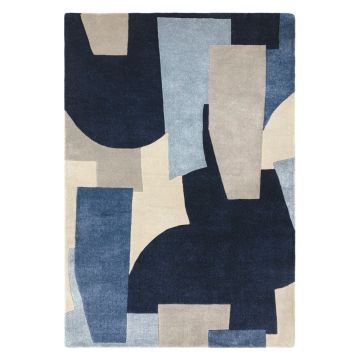 Covor albastru handmade din fibre reciclate 120x170 cm Romy – Asiatic Carpets