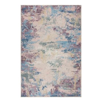 Covor albastru/mov lavabil din amestec de fibre reciclate 80x150 cm Reid – Flair Rugs ieftin