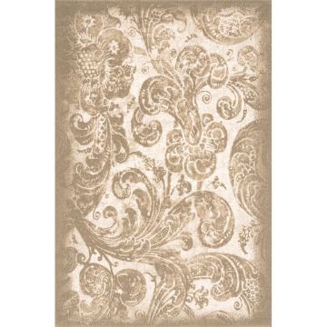 Covor bej din lână 133x190 cm Damask – Agnella la reducere