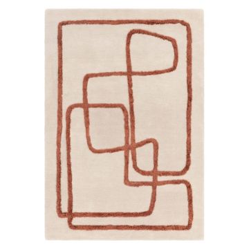Covor cărămiziu/crem handmade din lână 120x170 cm Matrix – Asiatic Carpets