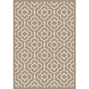 Covor modern Natura 19131/111, polipropilena, model geometric bej, 160 x 230 cm