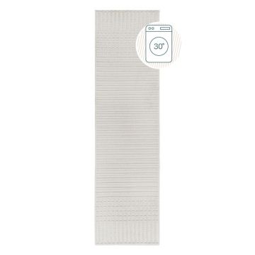 Covor tip traversă alb lavabil din janilie 60x240 cm Elton – Flair Rugs
