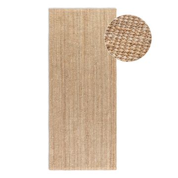 Covor tip traversă în culoare naturală din iută 80x200 cm Bouclé – Hanse Home