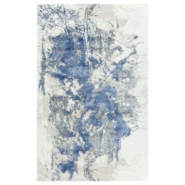 60x130 cm Covor Albastru, Modern, 60% Polipropilenă și 40% Polyester, Living/Hol/Dormitor, Model Prestige