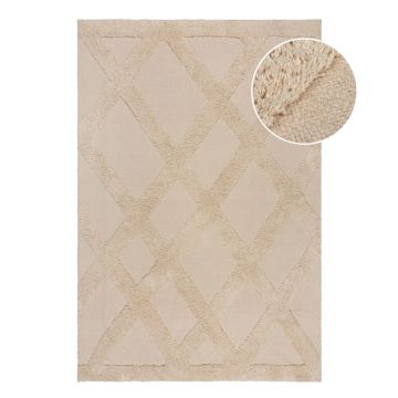 Covor bej din bumbac 160x230 cm Tessa Diamond – Flair Rugs