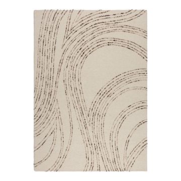 Covor maro/crem din lână 120x170 cm Abstract Swirl – Flair Rugs ieftin