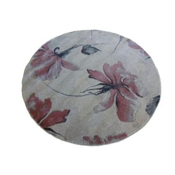 Covor modern Matrix 5546-16833, polipropilena, model floral, bej, rotund, 200 cm ieftin