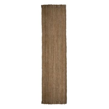 Covor tip traversă în culoare naturală handmade din iută 60x150 cm Jute Boucle – Flair Rugs