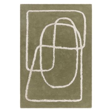 Covor verde handmade din lână 160x230 cm Matrix – Asiatic Carpets ieftin