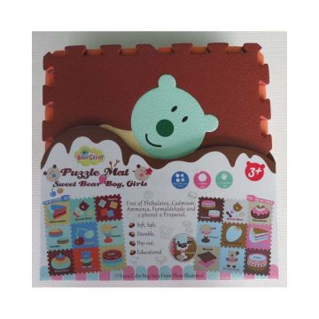 Covoras Puzzle Babygreat Baietelul ursulet 92x92 cm 13mm GB-M129BB