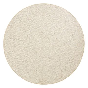 Covor rotund BT Carpet Wolly , ⌀ 200 cm, crem