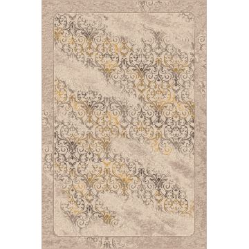 Covor Modern, Iris Paun, Bej/Auriu, 60x110 cm, 1800 gr/mp la reducere
