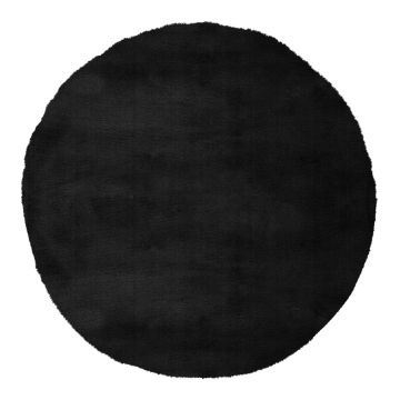 Covor rotund My Cha Cha Negru 80x80 cm
