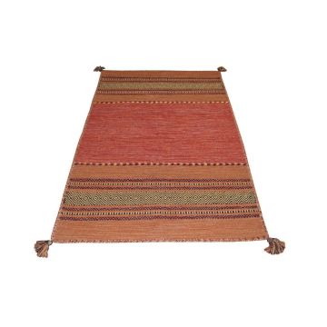 Covor din bumbac Floorita Antique Kilim, 120 x 180 cm, portocaliu ieftin