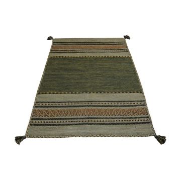 Covor din bumbac maro/verde 120 x 180 cm Antique Kilim - Webtappeti