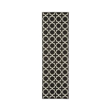 Covor tip traversă Hanse Home Basic Glam, 80x200 cm, negru-alb