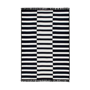 Covor reversibil Cihan Bilisim Tekstil Poros, 80 x 150 cm, alb-negru