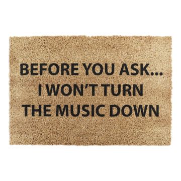 Covoraș de intrare din fibre de nucă de cocos 40x60 cm Loud Music – Artsy Doormats