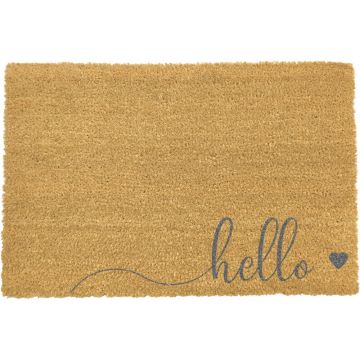 Covoraș intrare Artsy Doormats Hello Scribble, 40 x 60 cm, gri