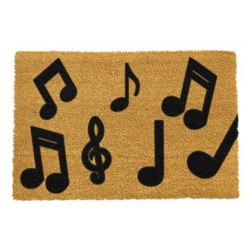 Covoraș intrare din fibre de cocos Artsy Doormats Music Notes, 40 x 60 cm