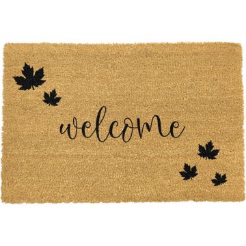 Covoraș intrare din fibre de cocos Artsy Doormats Welcome Autumn, 40 x 60 cm, negru