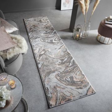 Covor traversă Marbled Roz Pal 60X230 cm, Flair Rugs la reducere