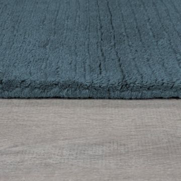 Covor Textured Wool Border Albastru 200X290 cm, Flair Rugs