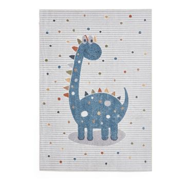 Covor pentru copii albastru/gri deschis 80x150 cm Vida Kids Dinosaur – Think Rugs