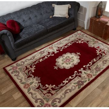 Covor Aubusson Red, Flair Rugs, 120x180 cm, lana, rosu