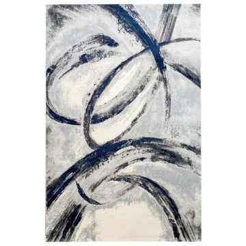 Covor Bow 150x230cm, Design Modern, Gri/Albastru, Densitate 2500 gr/m2