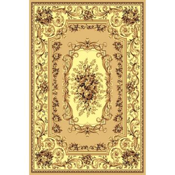 Covor clasic Gold 235/12, polipropilena BCF, bej-maro, 60 x 110 cm