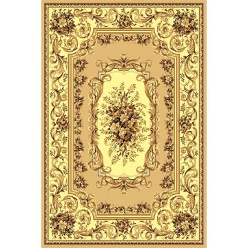 Covor clasic Gold 235/12, polipropilena BCF, bej-maro, 60 x 110 cm