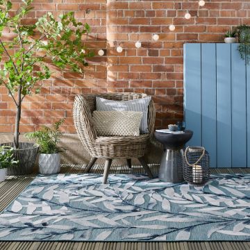 Covor de exterior Willow Outdoor Blue, Flair Rugs, 200x290 cm, polipropilena, albastru