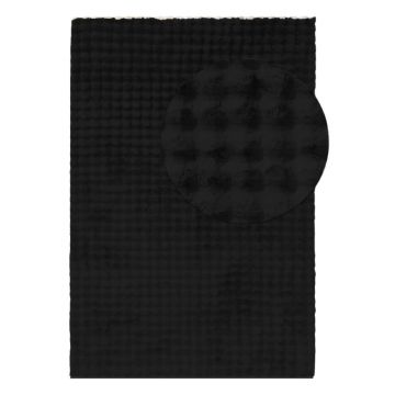 Covor negru lavabil 80x150 cm Bubble Black – Mila Home ieftin