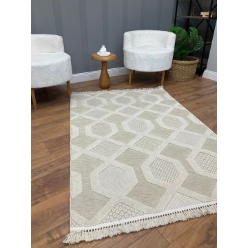 Covor Tasarım Geometrik, Bej, 300x100 cm