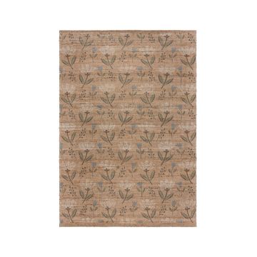 Covor Arriana Jute Floral, Flair Rugs, 160x230 cm, iuta/poliester/bumbac, natural