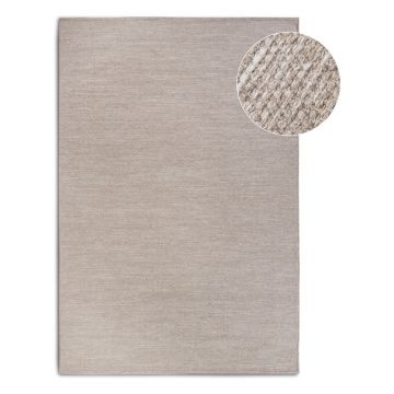 Covor bej țesut manual din amestesc de lână 80x150 cm Pradesh Linen White – Elle Decoration