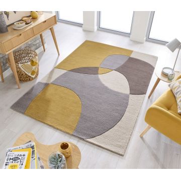 Covor Glow Ochre, Flair Rugs, 200x290 cm, lana, ocru