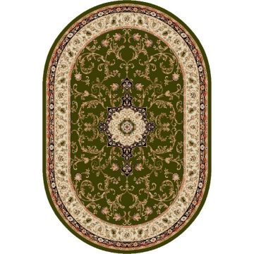 Covor modern Lotus 523/310 O polipropilena heat-set, model floral bej-verde, 80 x 150 cm