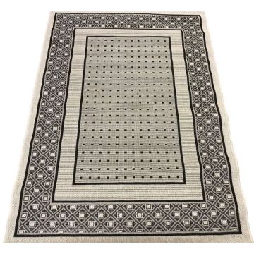 Covor modern Natura 903/19, polipropilena, model geometric gri, 50 x 80 cm