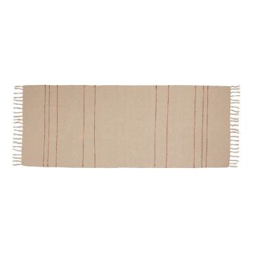 Covor tip traversă bej din bumbac 80x200 cm Alba – Hübsch Covor tip traversă bej din bumbac 80x200 cm Alba – Hübsch