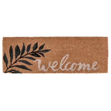Covoras de intrare Valerie Welcome, Bizzotto, 25x75 cm, fibra de cocos/PVC, maro