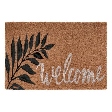 Covoras de intrare Valerie Welcome, Bizzotto, 40x60 cm, fibra de cocos/PVC, maro