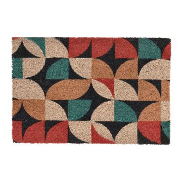 Covoras de intrare Zoelie, Bizzotto, 40x60 cm, fibra de cocos/PVC, multicolor