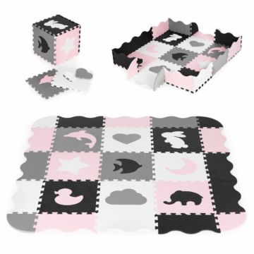 Salteluta de joaca Ecotoys tip puzzle cu pereti 25 elemente ECOEVA011