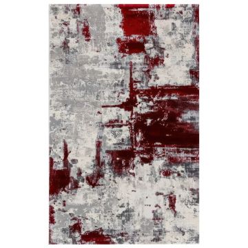 150x230 cm Covor Timeless, Premium, Design Nou Modern, Culore Rosu/Crem/Gri, Fir 10mm, 70% Polyester și 30% Polipropilenă