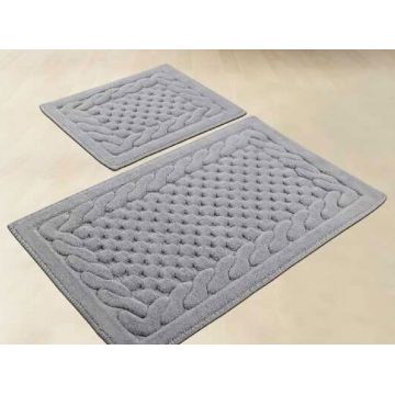 Set 2 Covorase de Baie Bambi Gri (Bumbac 100%)